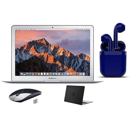 Restored Apple MacBook Air 11.6-inch Intel Core i5 1.6GHz 4GB RAM Mac OS128GB SSD Bundle: USA Essentials Bluetooth/Wireless Airbuds, Black Case, Wireless Mouse By Certified 2 Day Express (Refurbished)