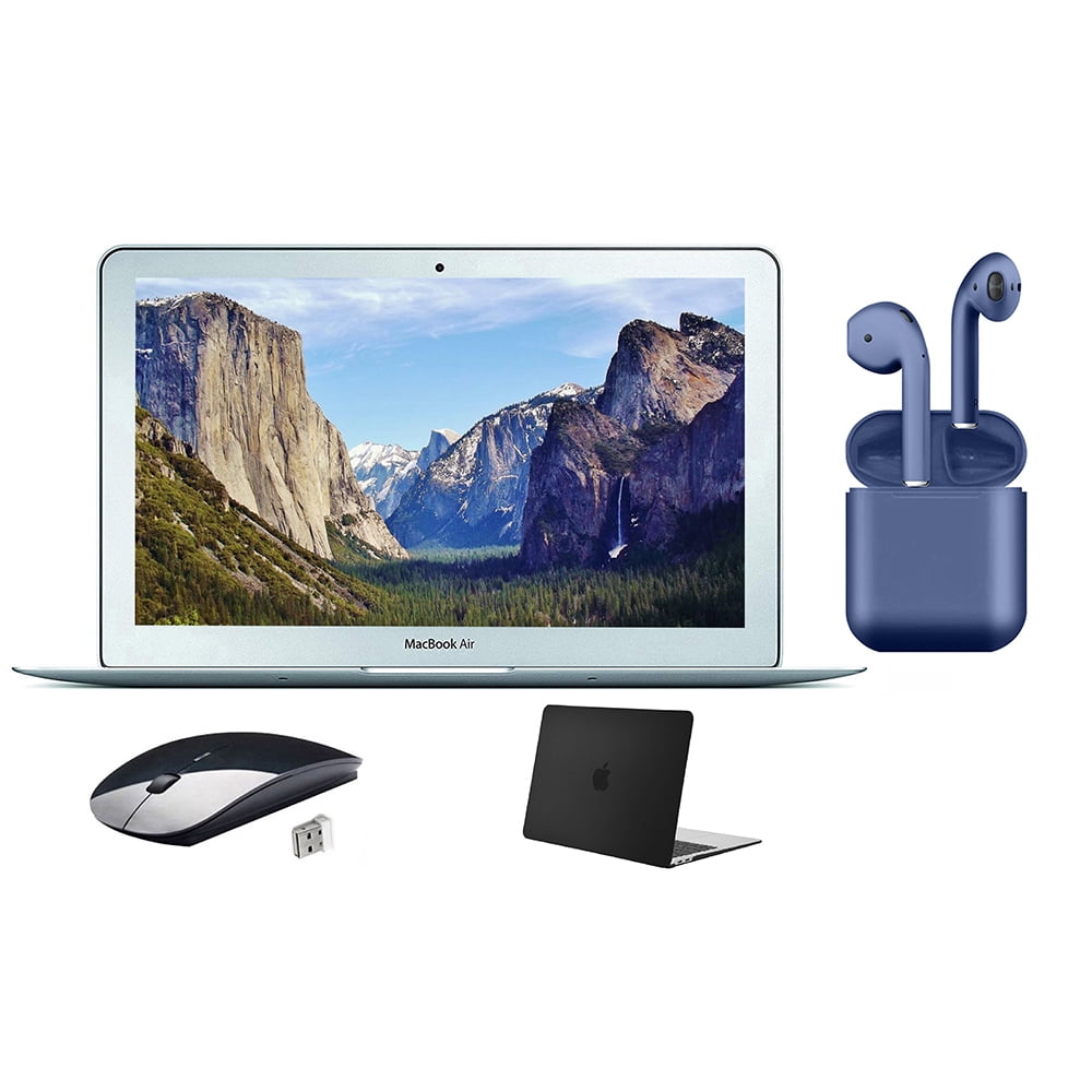 Restored Apple MacBook Air 11.6-inch Intel Core i5 Intel HD Graphics 6000 128GB SSD 4GB Ram Bundle: Black Case, Wireless Mouse, Bluetooth/Wireless