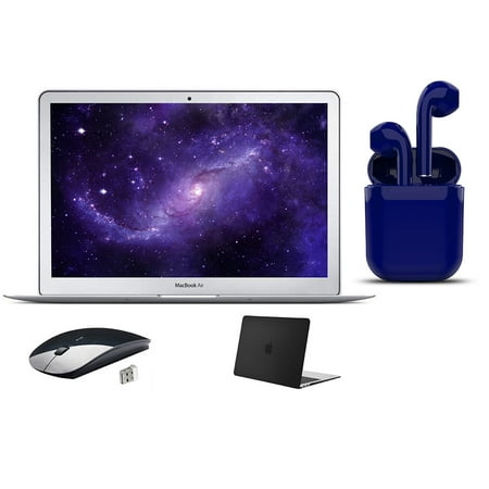 Restored Apple MacBook Air 13.3-inch Intel Core i5 4GB RAM Mac OS 128GB SSD Bundle: Black Case, Wireless Mouse, Bluetooth Headset (Refurbished)