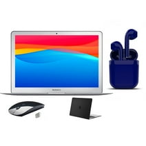 Restored Apple MacBook Air 13.3-inch Intel Core i5 8GB RAM 128GB SSD MacOS Bundle: USA Essentials Bluetooth/Wireless Airbuds, Black Case, Wireless Mouse By Certified 2 Day Express (Refurbished)
