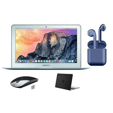 Restored Apple MacBook Air 13.3-inch Intel Core i5 8GB RAM Mac OS 128GB SSD Bundle: USA Essentials Bluetooth/Wireless Airbuds, Black Case, Wireless Mouse By Certified 2 Day Express (Refurbished)