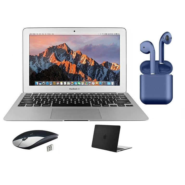 Restored | Apple MacBook Air 2015 | 11.6-inch | Intel Core i5 | 4GB RAM  128GB Flash Storage | Bundle: Black Case, Wireless Mouse,  Bluetooth/Wireless