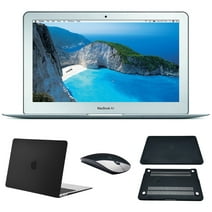 Restored Apple MacBook Air Laptop, 11.6-inch, Intel Core i5, 4GB RAM, 128GB SSD, Mac OS, Bundle Includes: Black Case and Wireless Mouse - Silver (Refurbished)