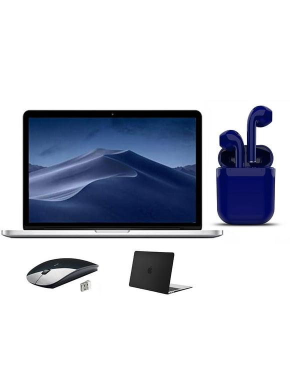 Restored Apple MacBook Pro 13.3-inch Intel Core i5 8GB RAM 128GB SSD Mac OS Bundle: Black Case, Wireless Mouse, Bluetooth/Wireless Airbuds By Certified 2 Day Express (Refurbished)