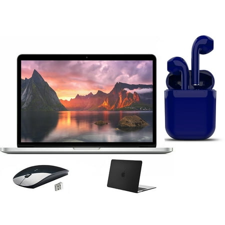 Restored Apple MacBook Pro 8GB RAM 128GB SSD 13.3-inch Bundle: USA Essentials Bluetooth/Wireless Airbuds, Black Case, Wireless Mouse By 2 Day Express (Refurbished)