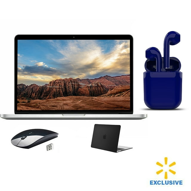 Restored | Apple MacBook Pro | 8GB RAM | 13.3-inch | 128GB SSD | Bundle: USA Essentials Bluetooth/Wireless Airbuds, Black Case, Wireless Mouse By Certified 2 Day Express