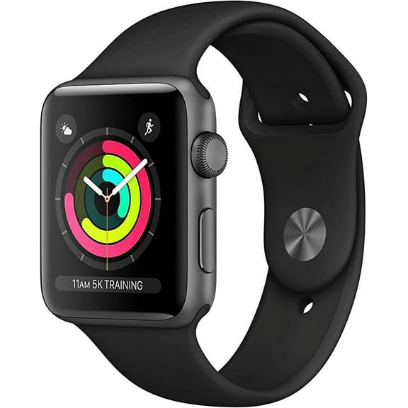 Restored Apple Watch 3 (GPS) 42mm Space Gray Aluminum Case with Gray Sport Band (Refurbished)