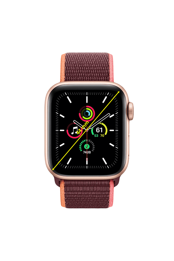 Restored Apple Watch 40 mm SE (GPS+Cellular ) Gold Aluminum Case with Plum Sport Loop Band (Refurbished)