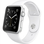 Restored Apple Watch Gen 1 Sport 42mm Silver Aluminum - White Sport Band (Refurbished)