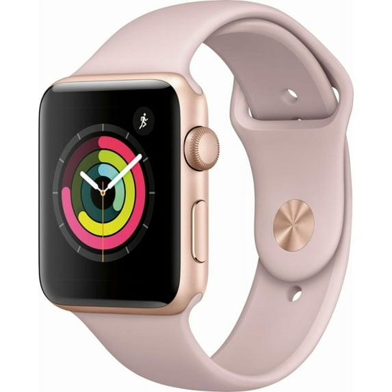 Restored Apple Watch Gen 3 Series 3 38mm Gold Aluminum - Pink Sand Sport Band 3D211LL/A (Refurbished)
