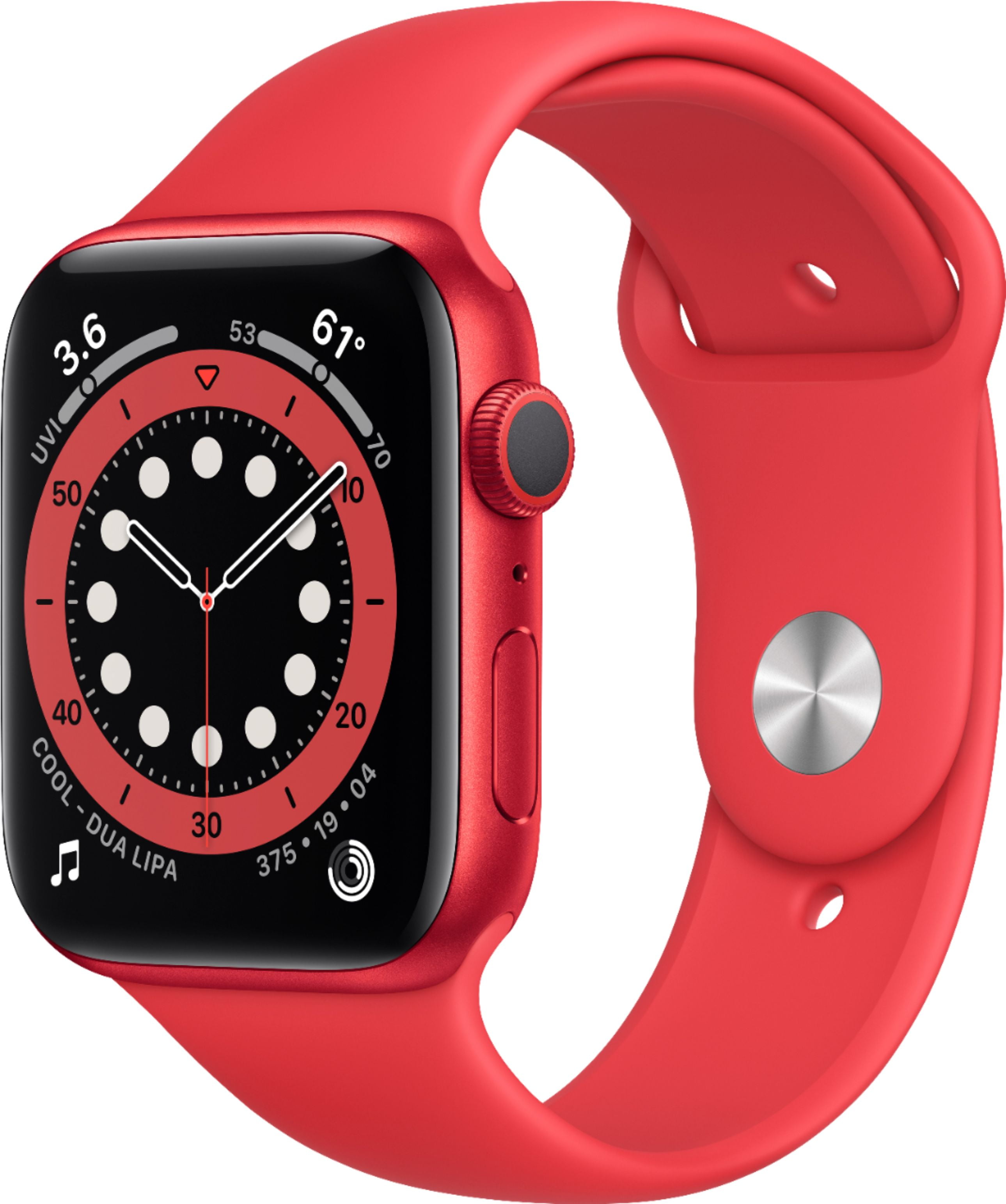 Restored Apple Watch Gen 6 Series 6 44mm (PRODUCT)RED Aluminum - RED Sport Band M00M3LL/A (Refurbished)