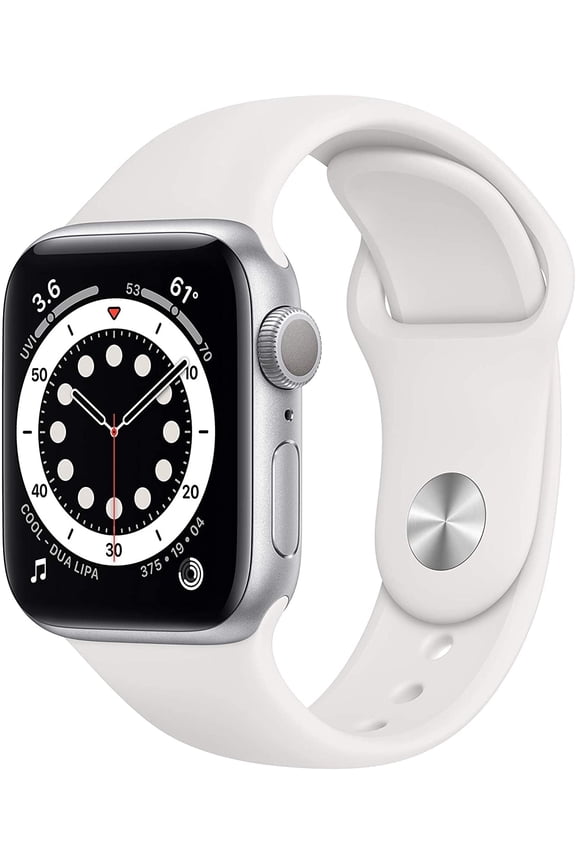 Restored Apple Watch Series 6 (GPS, 44mm) - Silver Aluminum Case - White Sport Band (Refurbished)