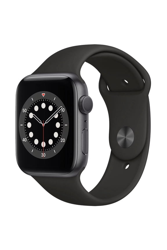 Restored Apple Watch Series 6 (GPS, 44mm) - Space Gray Aluminum Case - Black Sport Band (Refurbished)