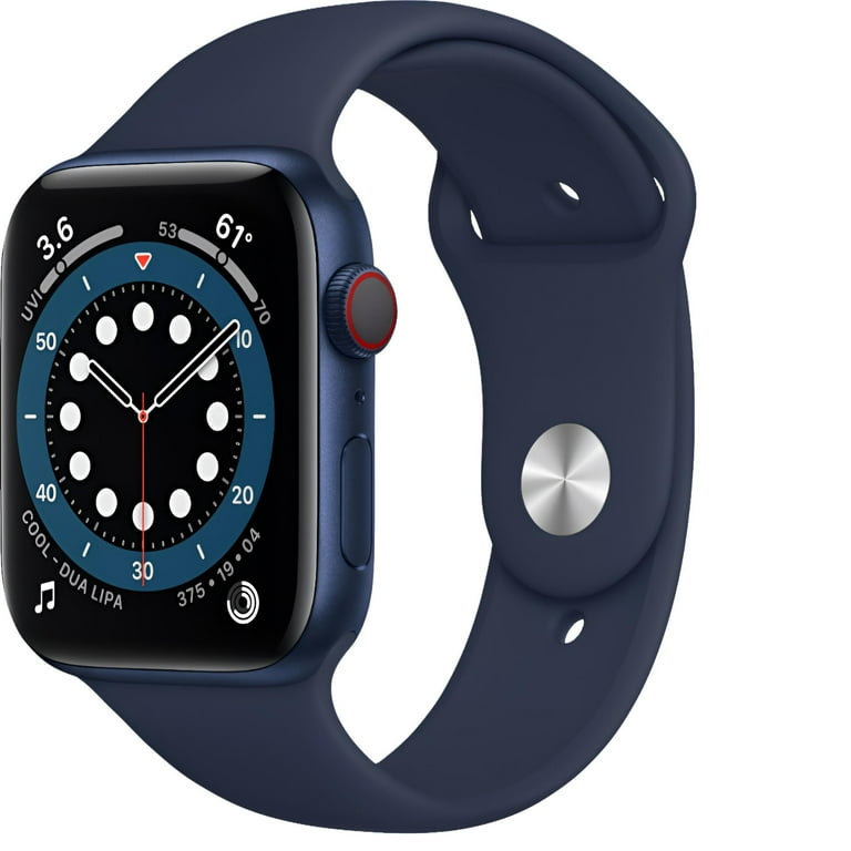 Restored Apple Watch Gen 6 Series 6 Cell 44mm Blue Aluminum - Deep Navy  Sport Band M07J3LL/A (Refurbished)