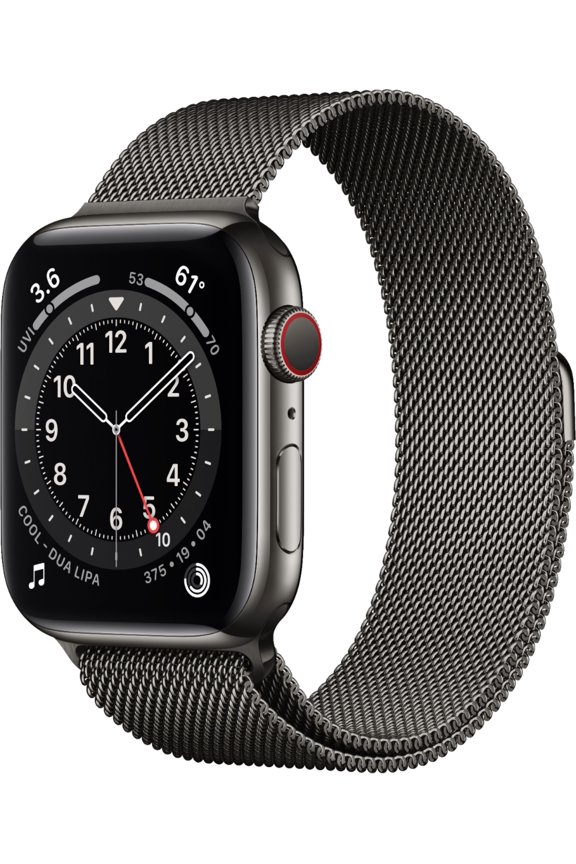 Restored Apple Watch Gen 6 Series 6 Cell 44mm Graphite Stainless Steel - Graphite Milanese Loop M07R3LL/A (Refurbished)