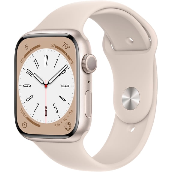 Restored Apple Watch Series 8 (GPS, 45mm) - Starlight Aluminum Case - Starlight Sport Band (Refurbished)