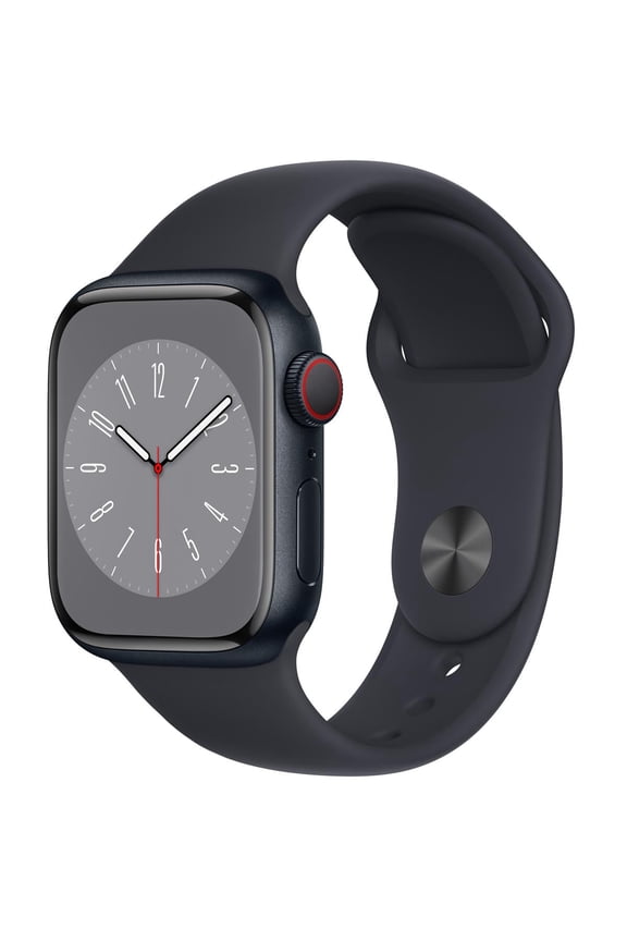 Restored Apple Watch Gen 8 Series 8 Cell 41mm Midnight Aluminum - Midnight Sport Band MNUV3LL/A (Refurbished)