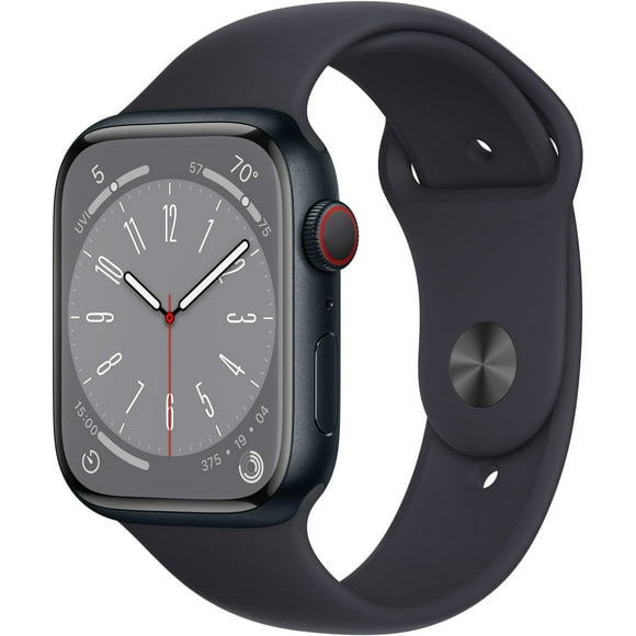 Restored Apple Watch Gen 8 Series 8 Cell 45mm Midnight Aluminum - Midnight Sport Band MNVL3LL/A (Refurbished)