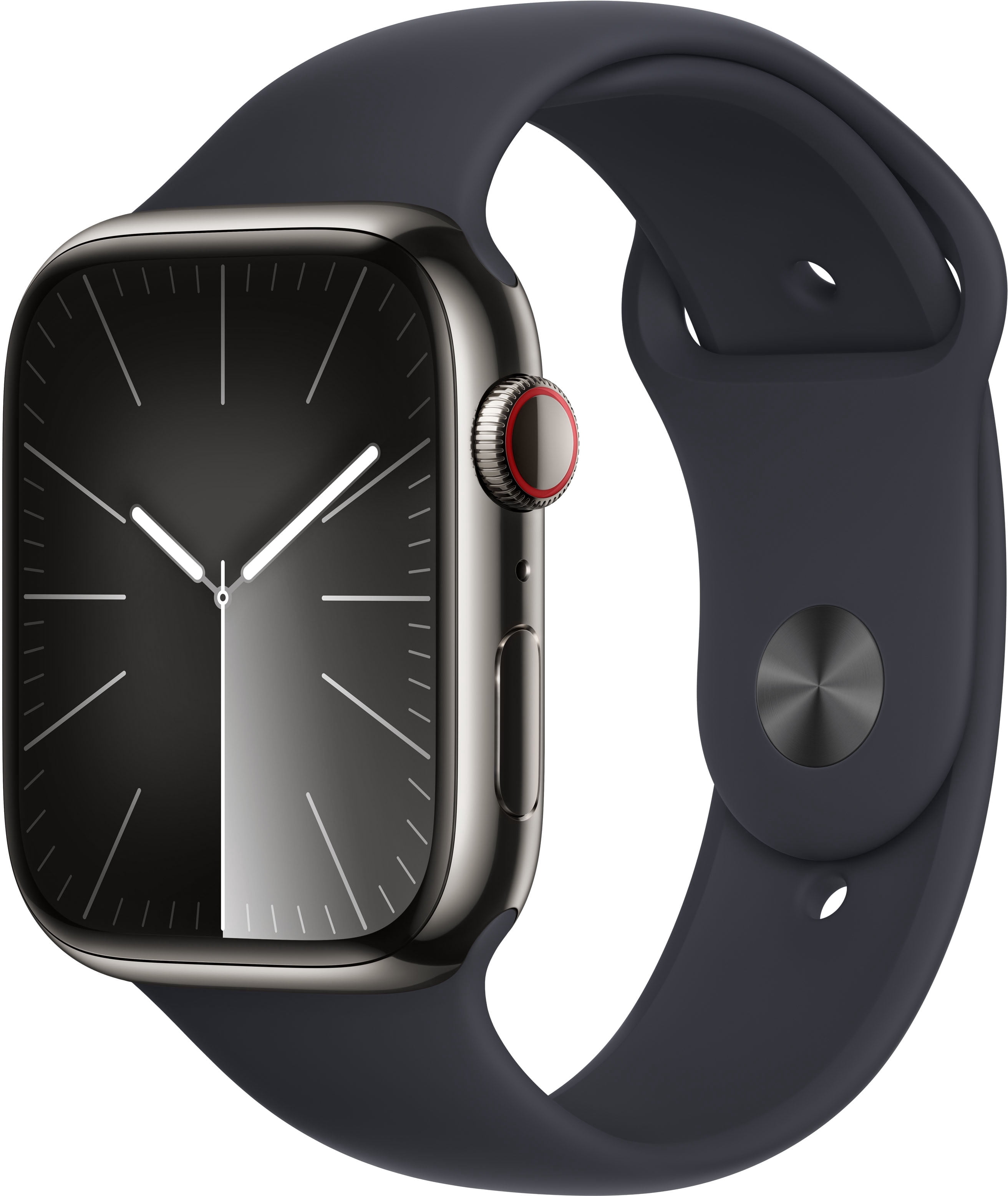 Restored Apple Watch Series 9 (GPS, 45mm) - Graphite Stainless Steel Case - Midnight Sport Band (Refurbished)