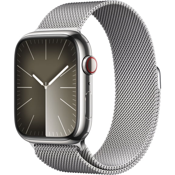 Restored Apple Watch Series 9 (GPS, 45mm) - Silver Stainless Steel Case - Silver Milanese Loop (Refurbished)