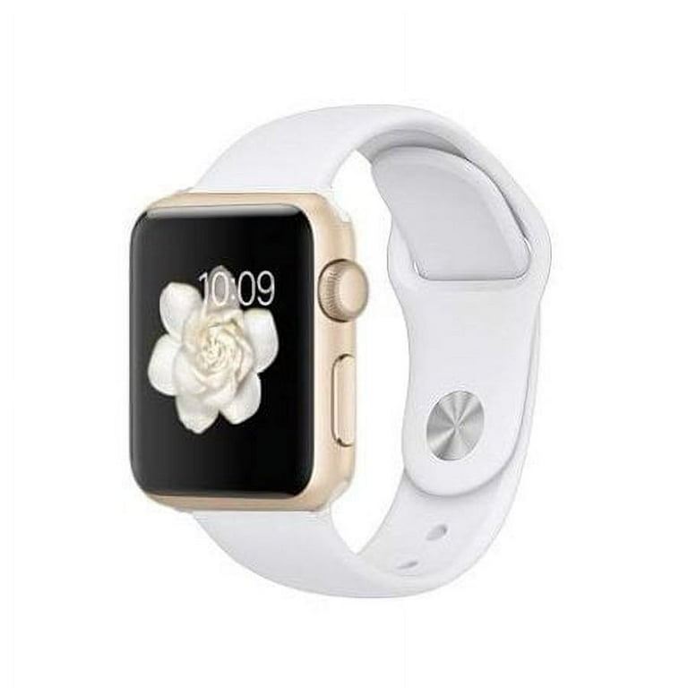 Restored Apple Watch Generation 1 38MM Smart Watch in Gold with White Silicone Band Refurbished