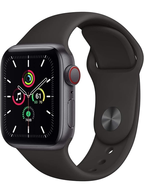 Restored Apple Watch SE (1st Gen) GPS + Cellular, 40mm Space Gray Aluminum Case with Tornado/Gray Sport Loop (Refurbished)