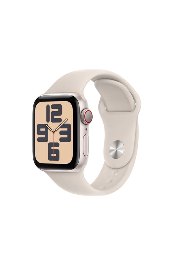 Pre-Owned Apple Watch SE 2023 2nd Generation (GPS + Cellular) 40mm Aluminum Case with Starlight Sport Band - S/M - Starlight - Starlight