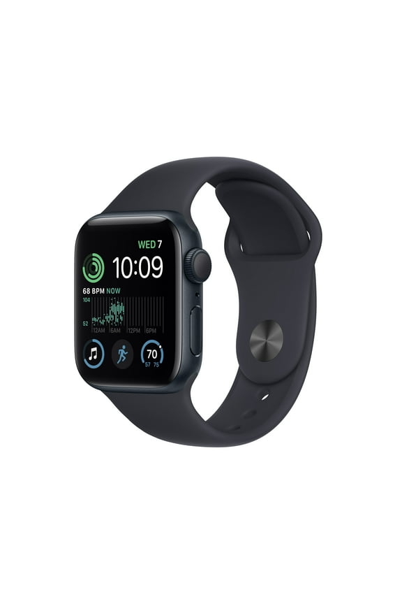 Restored Apple Watch SE (2nd Gen) GPS 40mm Midnight Aluminum Case with Midnight Sport Band - S/M (Refurbished)