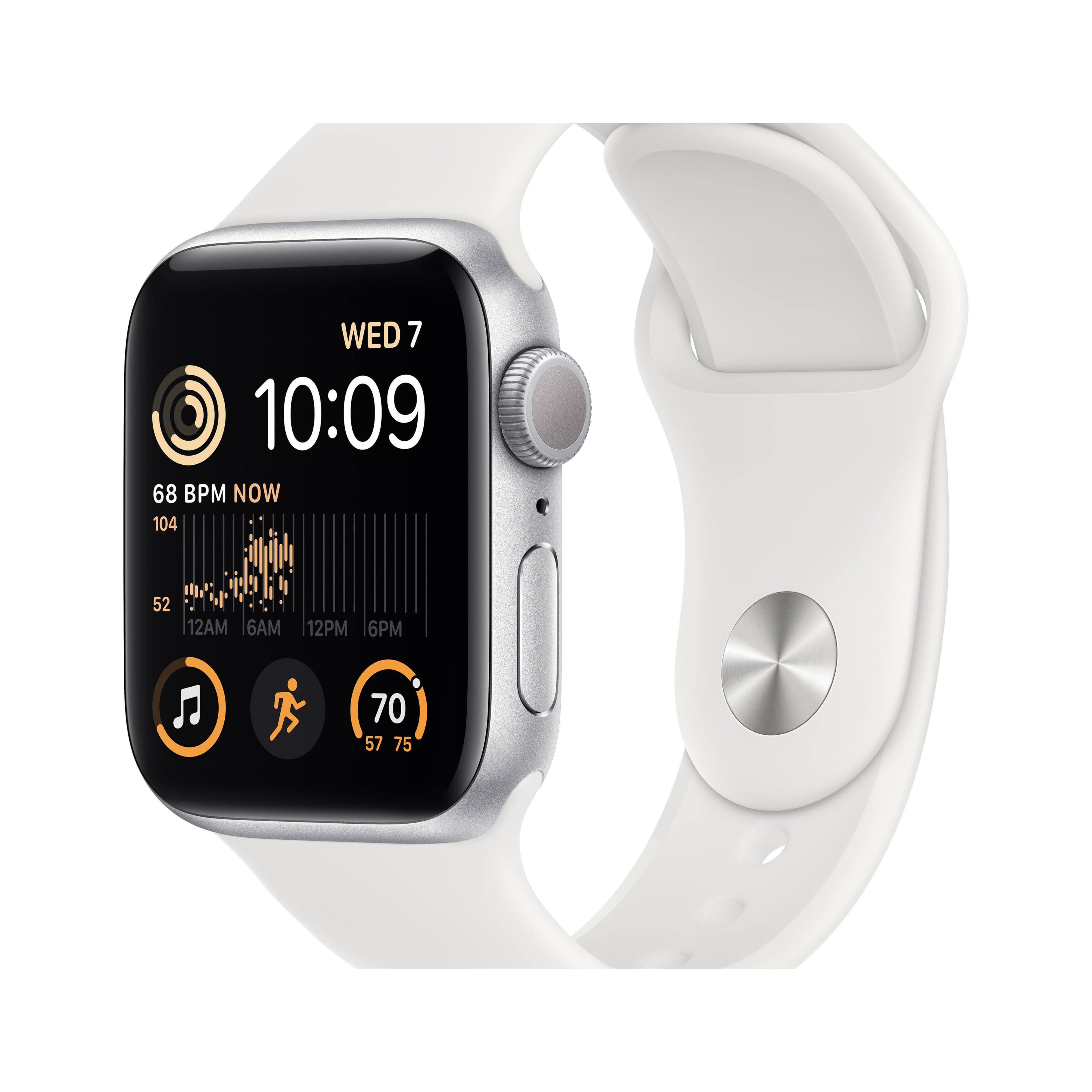 Restored Apple Watch SE 2nd Gen GPS 40mm Silver Aluminum Case with White Sport Band M L Refurbished Walmart