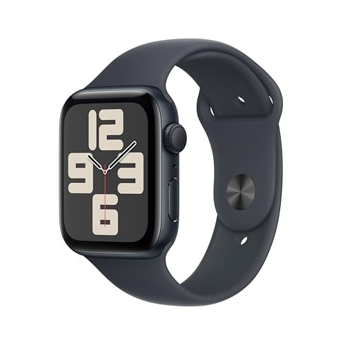 Restored Apple Watch SE (2nd Gen) [GPS 44mm] Smartwatch with Midnight Aluminium Case with Midnight Sport Band M/L (Refurbished)