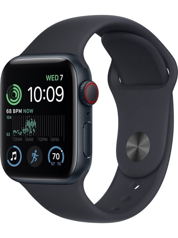 Restored Apple Watch SE (2nd Gen) (GPS + Cellular, 40mm) Midnight Aluminum Case with Midnight Sport Band - M/L