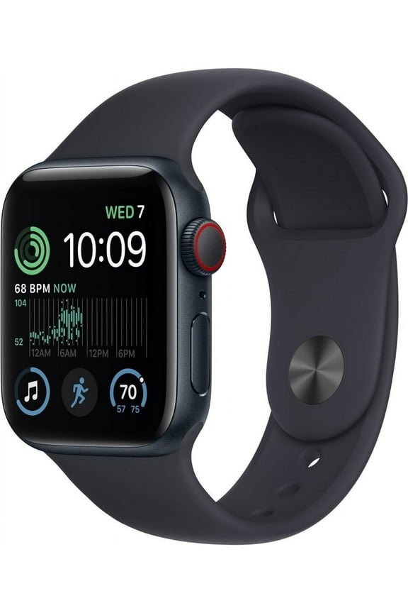 Restored Apple Watch SE (2nd Gen) GPS + Cellular 40mm Midnight Aluminum Case with Midnight Sport Band - M/L (Refurbished)
