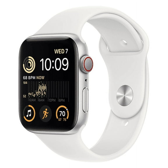 Restored Apple Watch SE (2nd Gen) GPS   Cellular 40mm Silver Aluminum Case with White Sport Band - S/M (Refurbished)