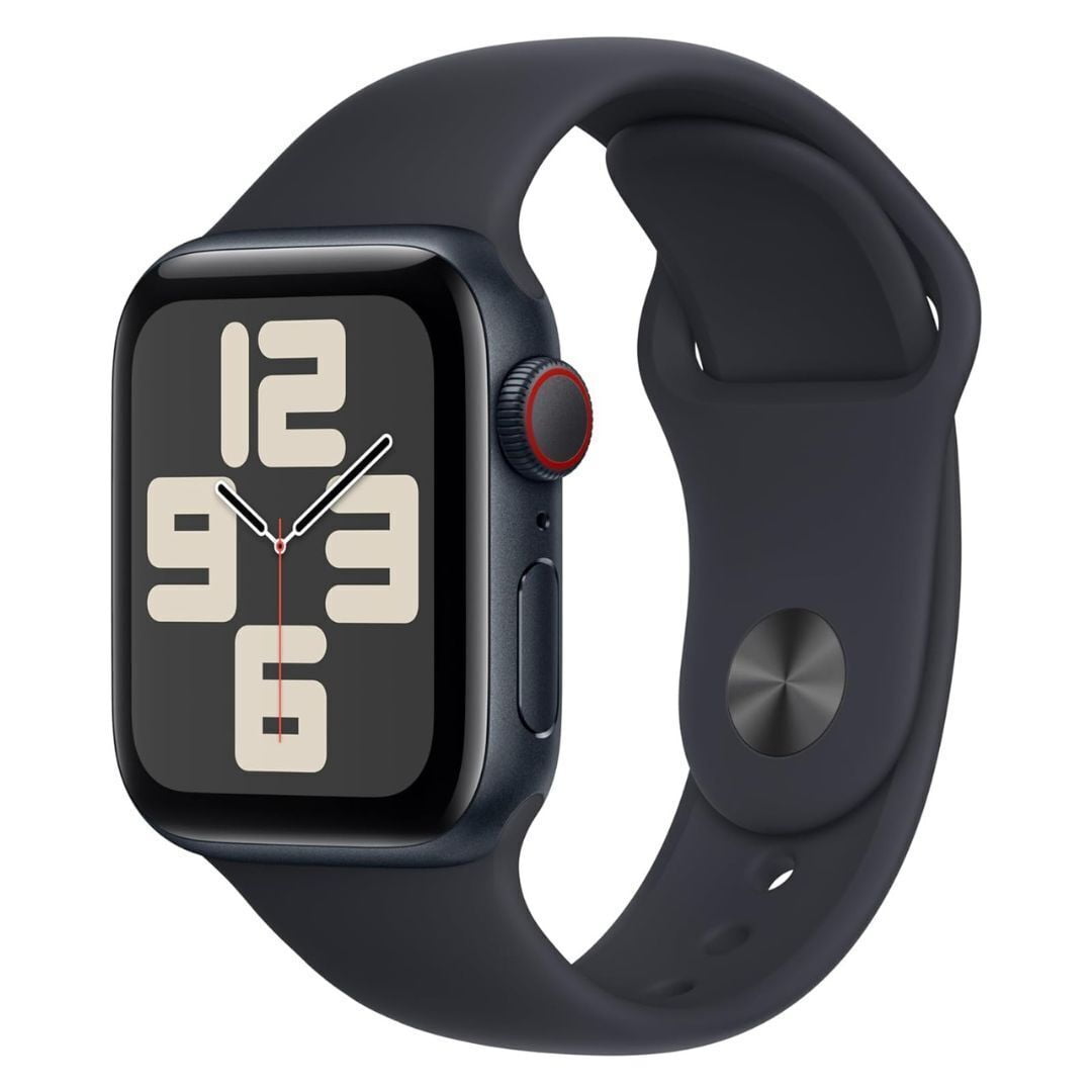 Apple Watch SE (2nd Gen) [GPS + Cellular] Smartwatch with 40mm Midnight Aluminum Case with Ink Sport Loop. Fitness & Sleep Tracker, Crash Detection, Heart Rate Monitor
