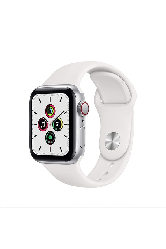 Restored Apple Watch SE 40MM Silver GPS + Cellular Smart Watch, 18 Hour Battery Life, iOS