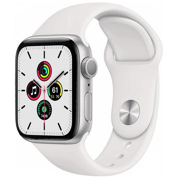 Apple Watch SE 40mm GPS Aluminum Silver Case White Sport Band