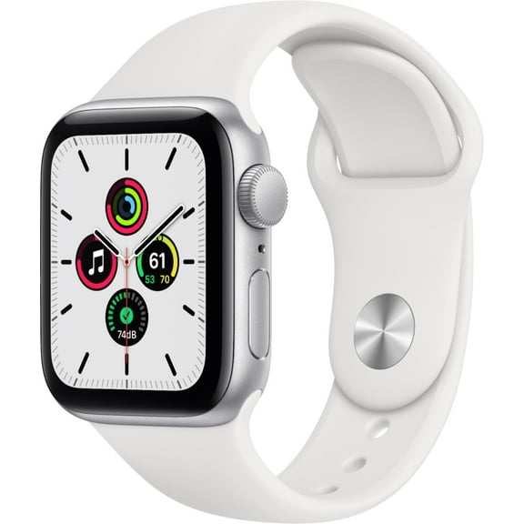 Restored Apple Watch SE (GPS, 40mm) - Silver Aluminum - White Sport Band (Refurbished)