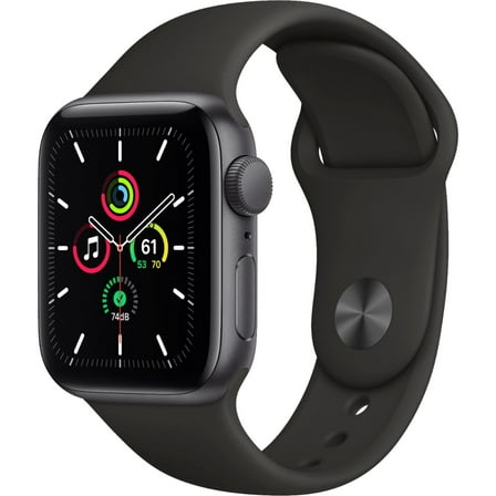 Restored Apple Watch SE 40mm Space Gray Aluminum - Black Sport Band 3H135LL/A (Refurbished)