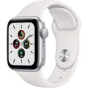 Restored Apple Watch SE (GPS, 44mm) Silver Aluminum Case with White Sport Band