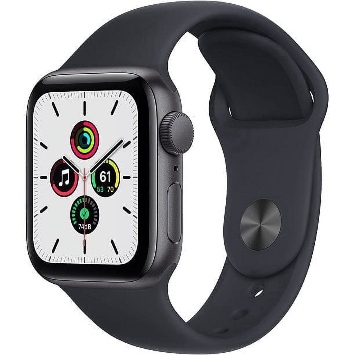 Restored Apple Watch SE (GPS, 44mm) - Aluminum Space Gray Case - Black Sport Band (Refurbished)