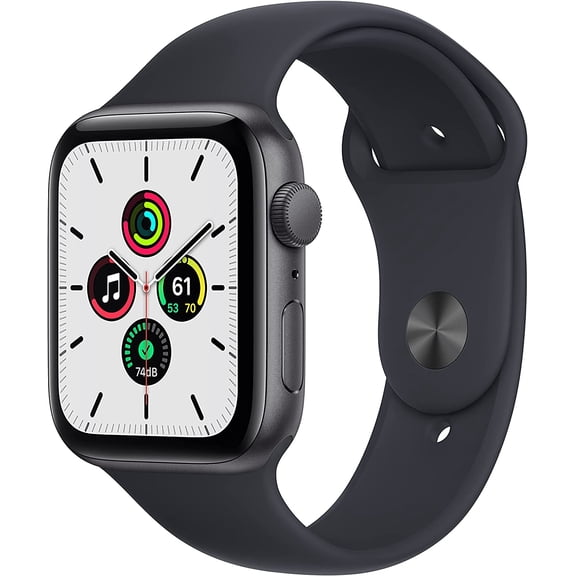 Restored Apple Watch SE 44mm GPS Space Gray Aluminum Case - Midnight Sport Band Like New