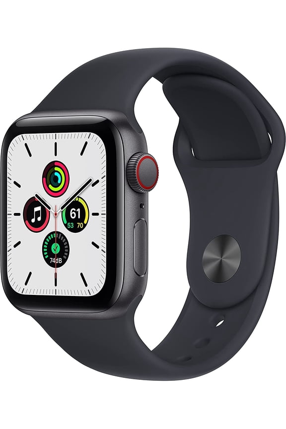 Restored Apple Watch SE Cell 44mm Space Gray Aluminum - Midnight Sport Band MKRR3LL/A (Refurbished)