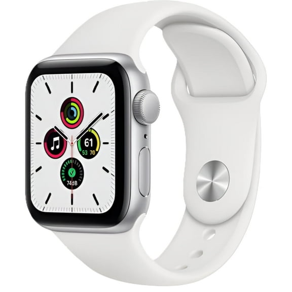 Restored Apple Watch SE (GPS, 40mm) - Silver Aluminum Case with White Sport Band (Refurbished)