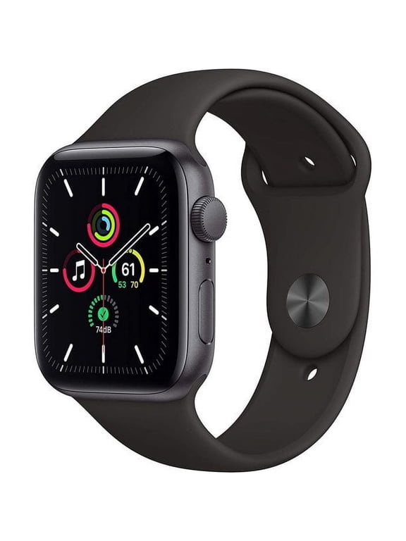 Restored Apple Watch SE 40mm Space Gray Aluminum Smart Watch with Black Sport Band, 0.046 Kilogram, 1 Pack