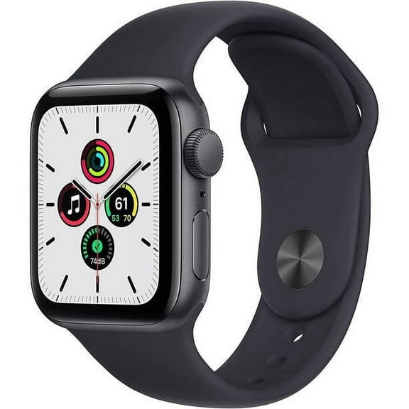 Restored Apple Watch SE GPS, 44mm Space Gray Aluminum Case with Black Sport Band MYDT2LL/A (Refurbished)