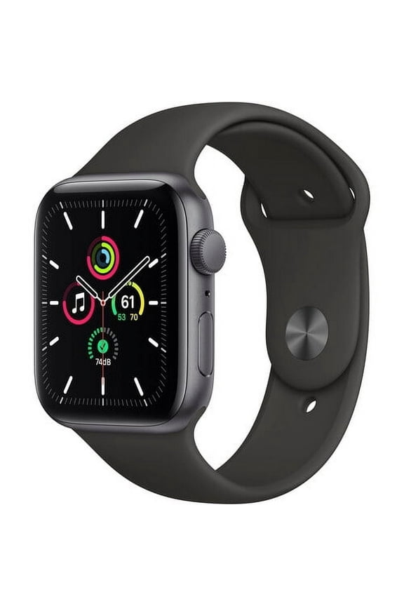 Restored Apple Watch SE (GPS, 44mm) - Space Gray Aluminum Case with Black Sport Band (Refurbished)