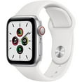 thumbnail image 1 of Restored Apple Watch SE (GPS+Cellular, 40mm) - Silver Aluminum Case - White Sport Band (Refurbished), 1 of 2