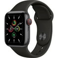 thumbnail image 1 of Restored Apple Watch SE (GPS+Cellular, 40mm) - Aluminum Case Space Gray - Black Sport Band (Refurbished), 1 of 2