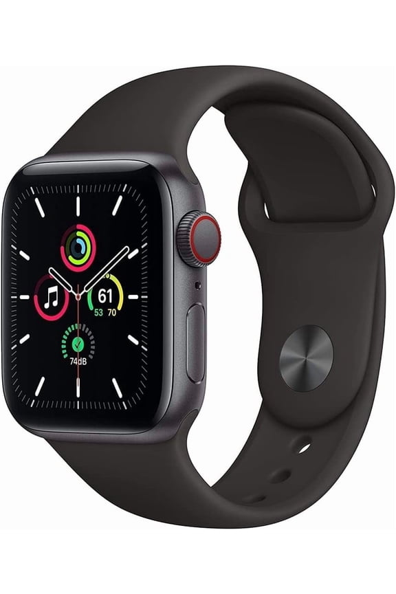Restored Apple Watch SE (GPS/LTE, 40mm) Space Gray Case + Black Sport Band (Refurbished)