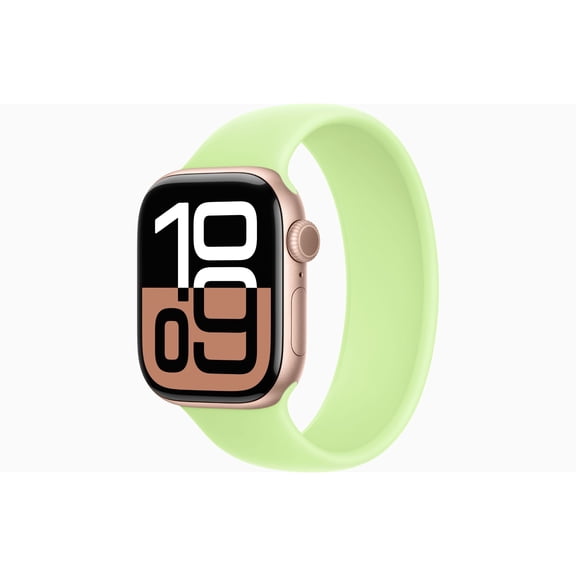 Apple Watch Series 10 GPS 42mm Rose Gold Aluminium Case with Northern Lights Solo Loop - Medium Band